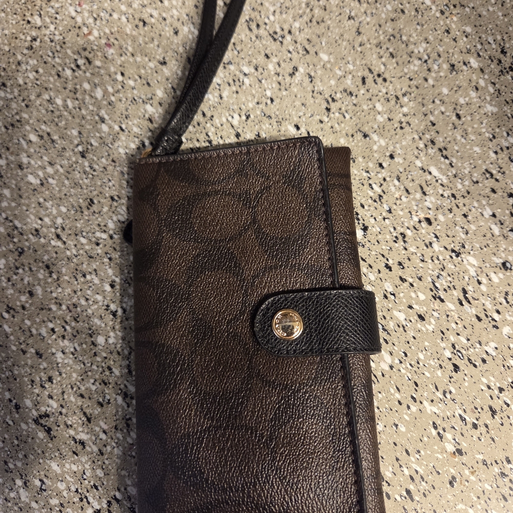 Coach Brown and Black Wristlet
